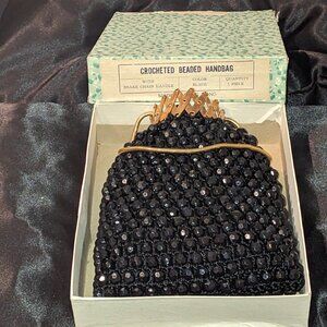 Vintage Art Deco Pineapple Shaped Beaded Evening Bag made in Hong Kong in 1960's